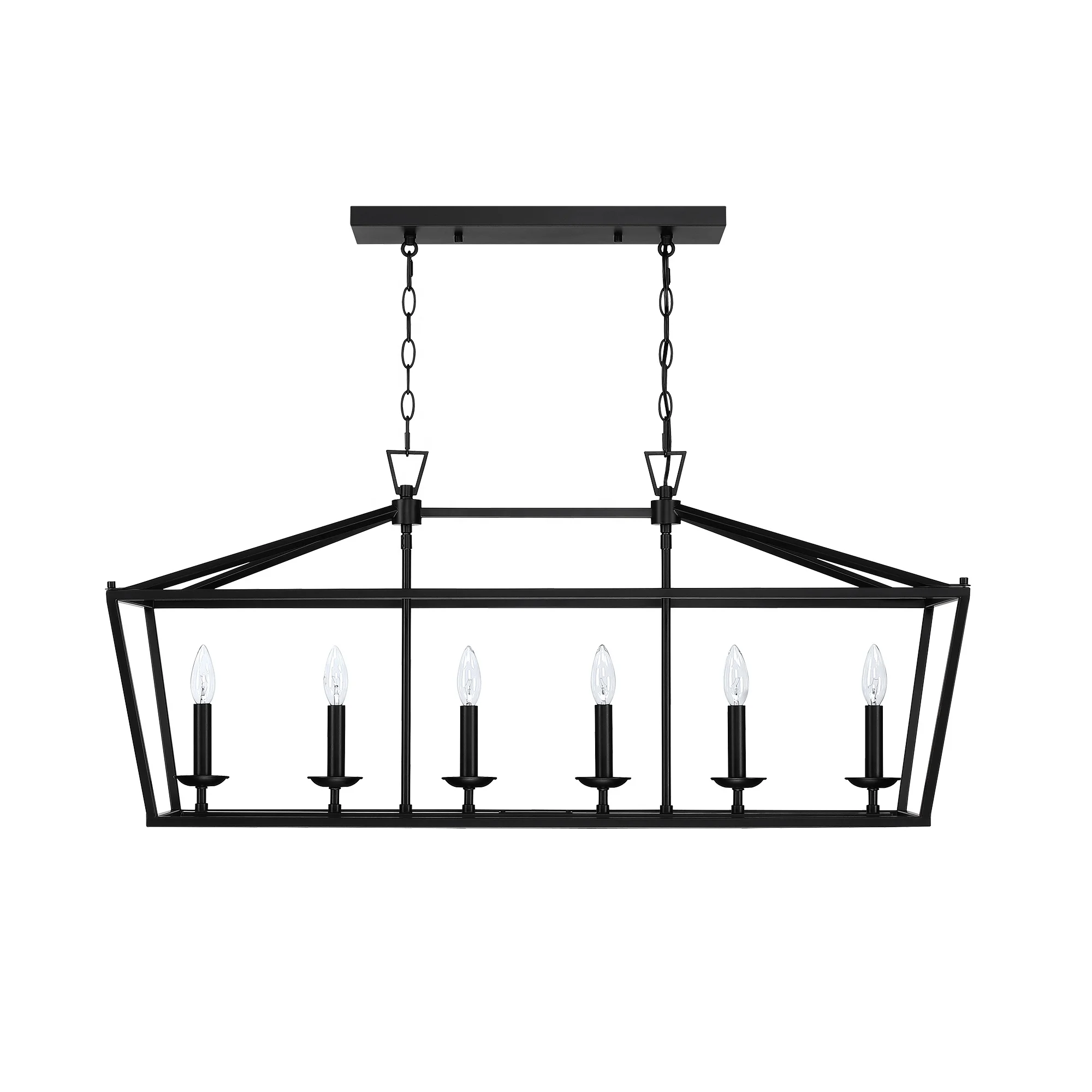 5-Light Farmhouse Pendant Light - Modern Black Chandelier