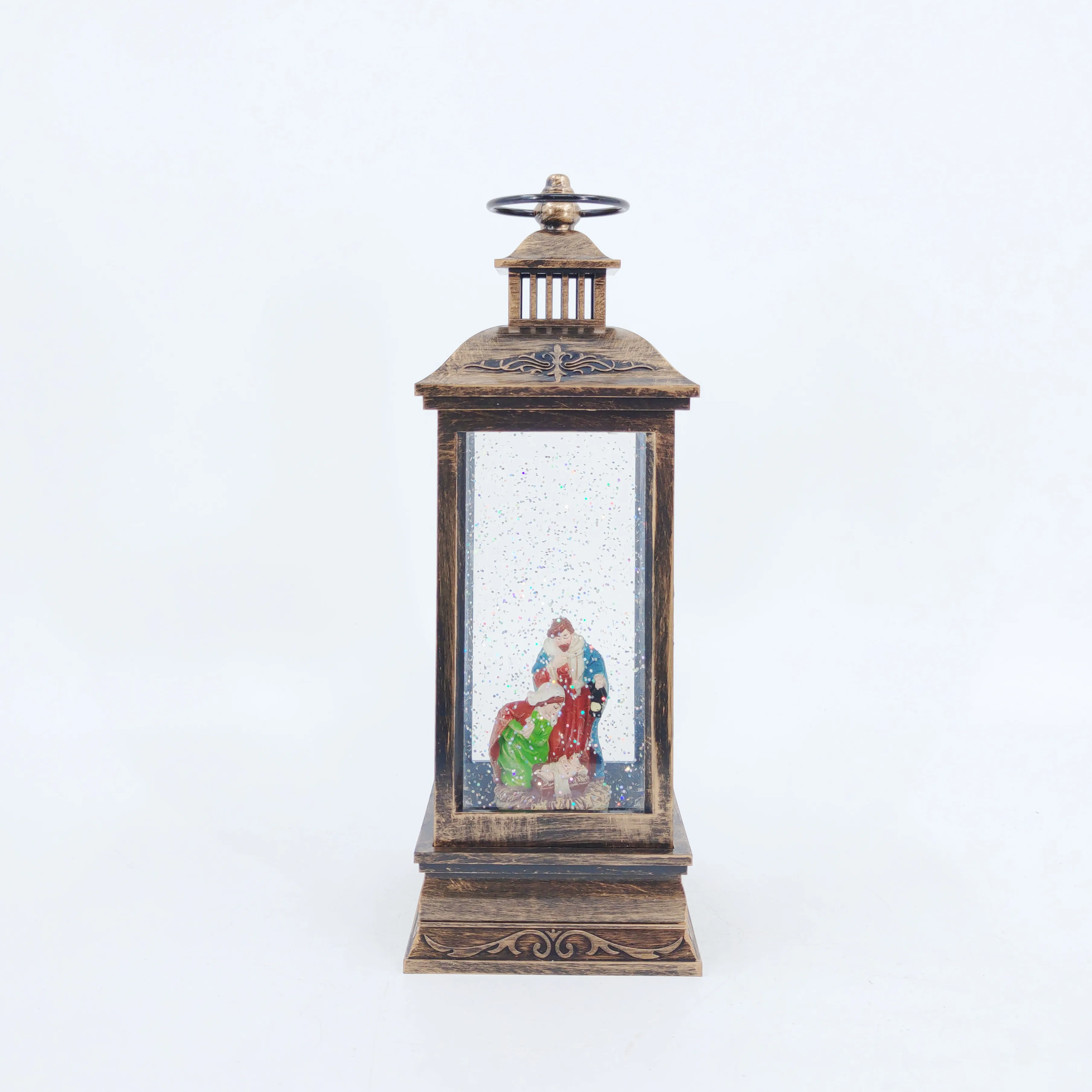 Hot selling Christmas room night lamp table decoration musical snow globes Lantern