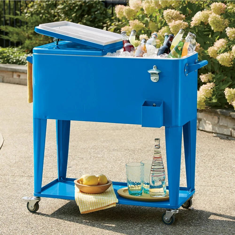 Permasteel 80-Quart Party Cooler With Divider - White