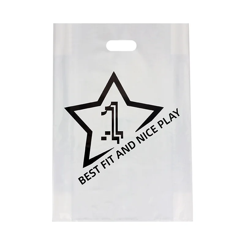 Cheap source factory Custom Printed Logo Personalized HDPE LDPE Merchandise Die Cut Plastic Shopping Bag With Handle Garment factory