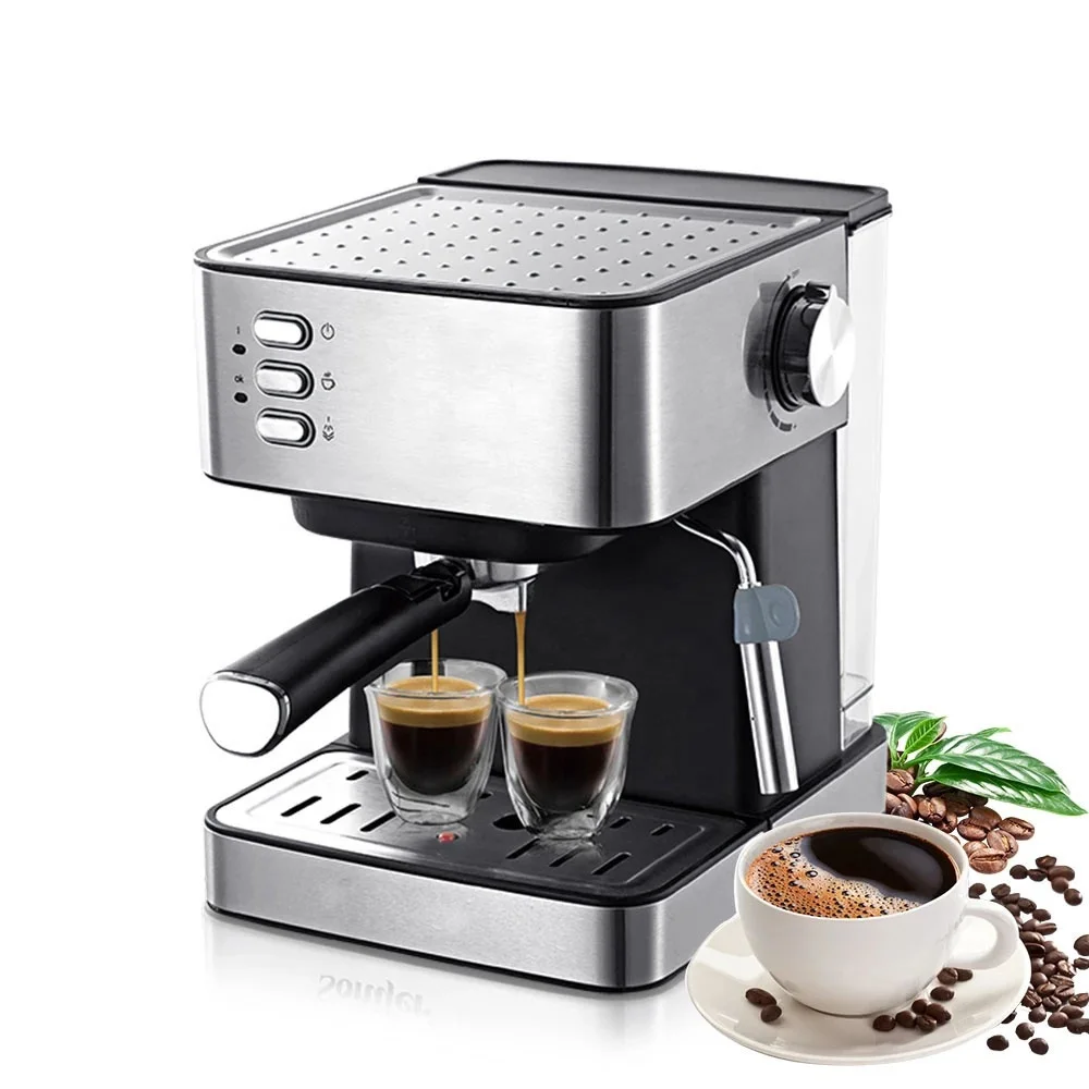 110V 220V 1.6L Electric Espresso Coffee Machine Coffee Grinder 15 Bar Express Electric Foam Coffee Maker Kitchen Appliances