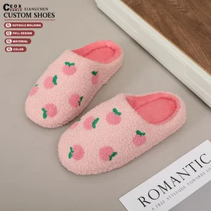 2026 Custom Hotel Style Fashion Cute Winter Indoor Home for for Women Cozy Fuzzy Fur TPR Outsole Soft Warm Anti-Slippery
