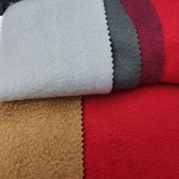 Polar fleece double brush single polar fleece fabrics 150D FDY+150D FDY 240gsm 63\