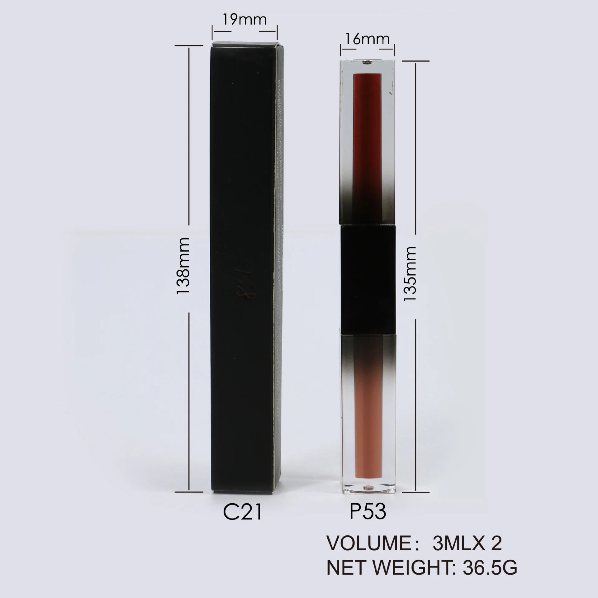 130 Color Private Label Matte Liquid Lipstick Plum Berry Dual Ended Long Wearing Liquid Lipstick and Clear Lipgloss