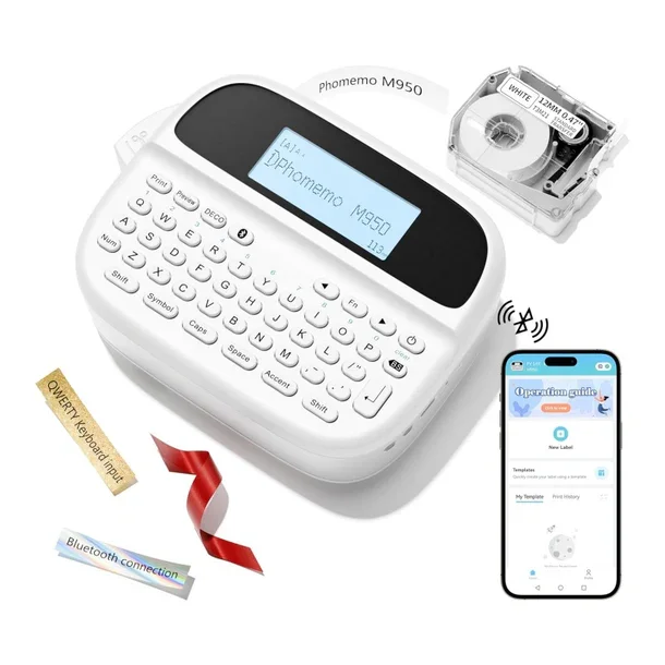 thumbnail image 2 of Phomemo M950 Label Maker With 3 White Laminated Labels - Bluetooth Portable Label Printer 2 of 5