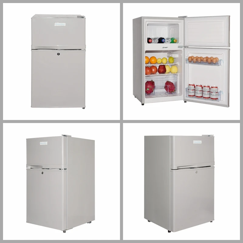 80L Factory Two Door Fridge Mini Size Upright Home Double Door Mini Fridge with Freezer Compartment
