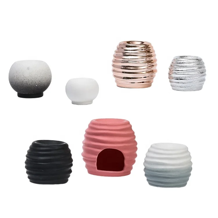 Ceramic Oil Burner Candle Warmer Holder Modern Style with several Colors under  New Customized Gift Box Packing