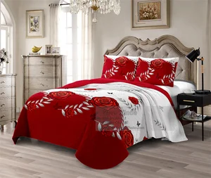 King Size Quilted Bedspread Set 3 Pieces 1 Quilt 2 Pillowcases Lightweight All Season Bedding Home Textile Hotel Collection