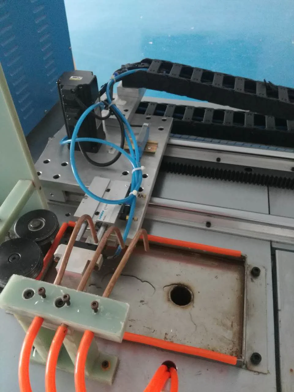 BOBO Machine high frequency connecting capillary tube to copper tube shown in a detail photo for this news article