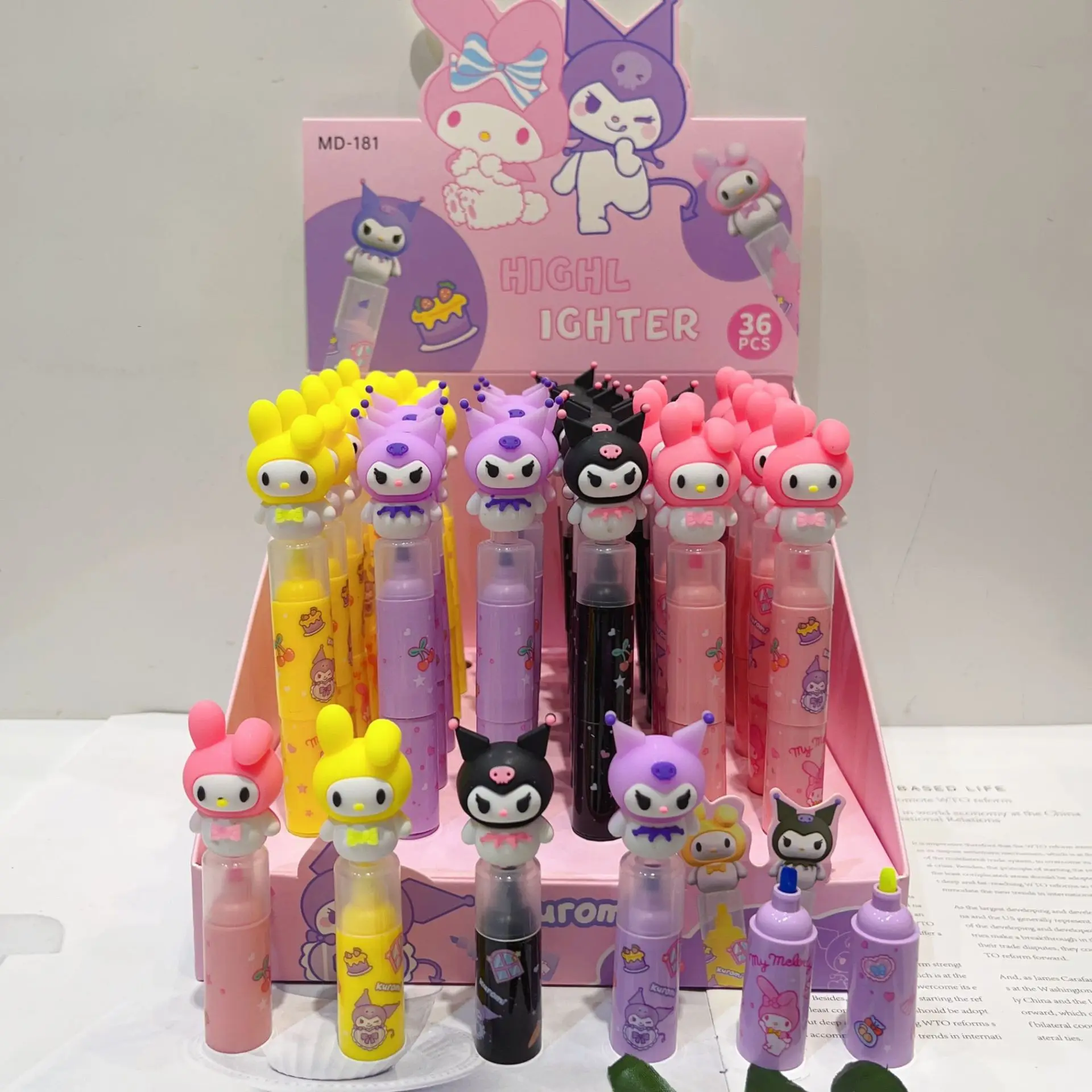 New Kawaii Sanrio Highlighter Cartoon Kuromi Spliced Two-color ...