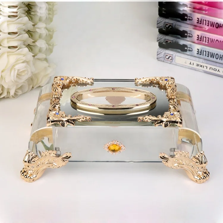 High Quality European Luxury Diamond Crystal Tissue Box Home Decoration