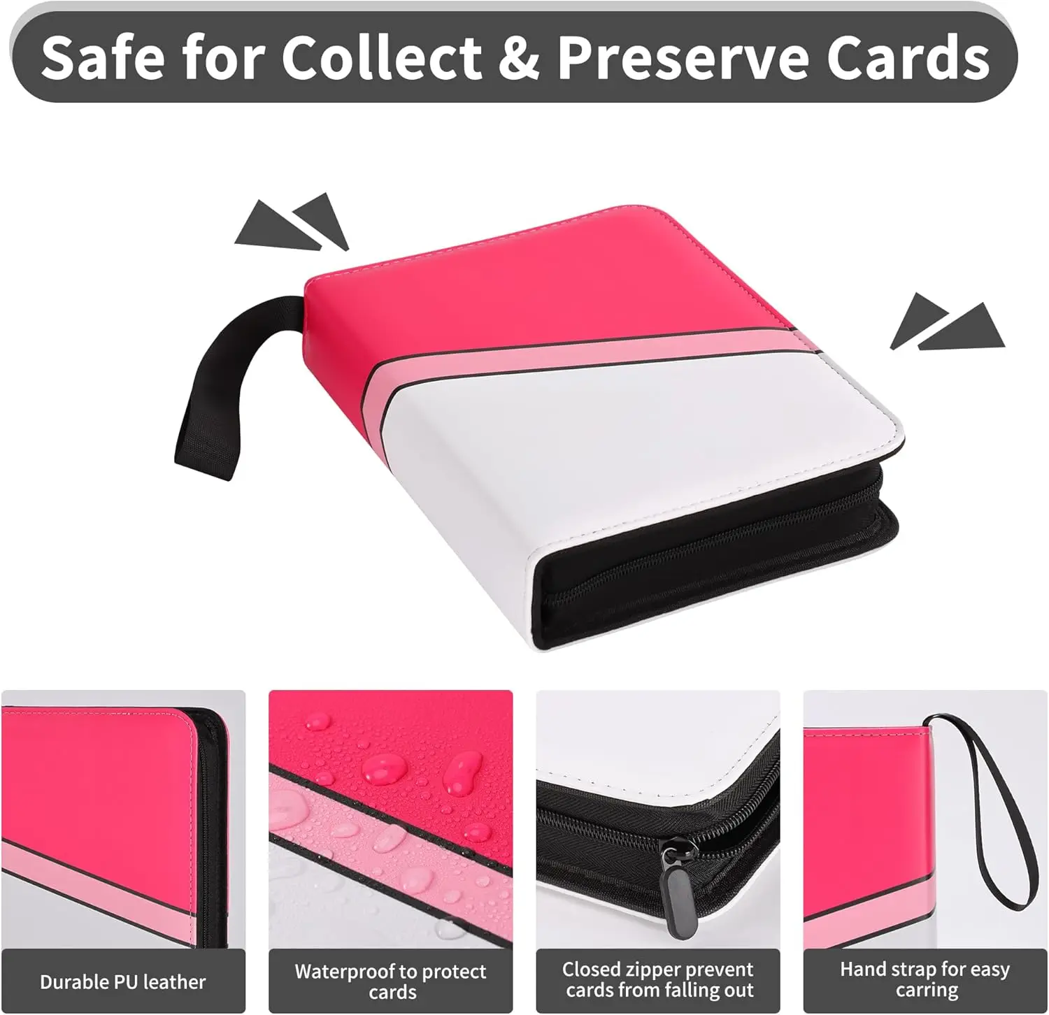 pink 4 pocket card binder 4-Pocket Exo-Tec® Zip Binder Neon Pink – Vault X US