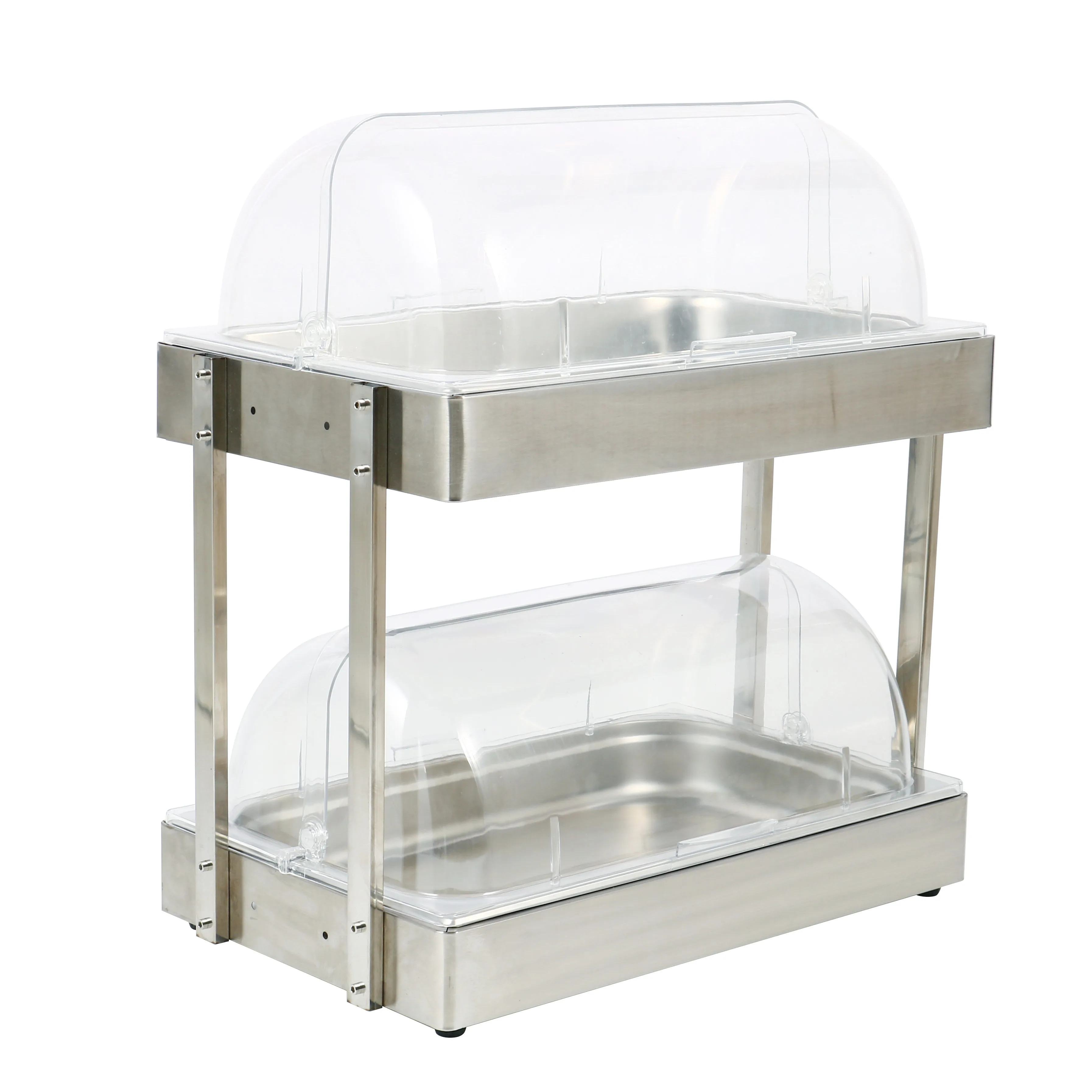 Commercial Countertop Stainless Steel Cold Food Display With Pc Cover To Increase Impulse Buys
