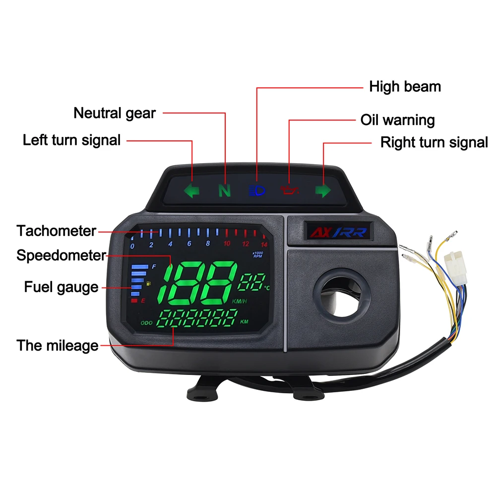 2024 Digital Motorcycle Speedometer Dashboard With 14000 RPM Tachometer for SUZUKI AX100 100cc AX 100