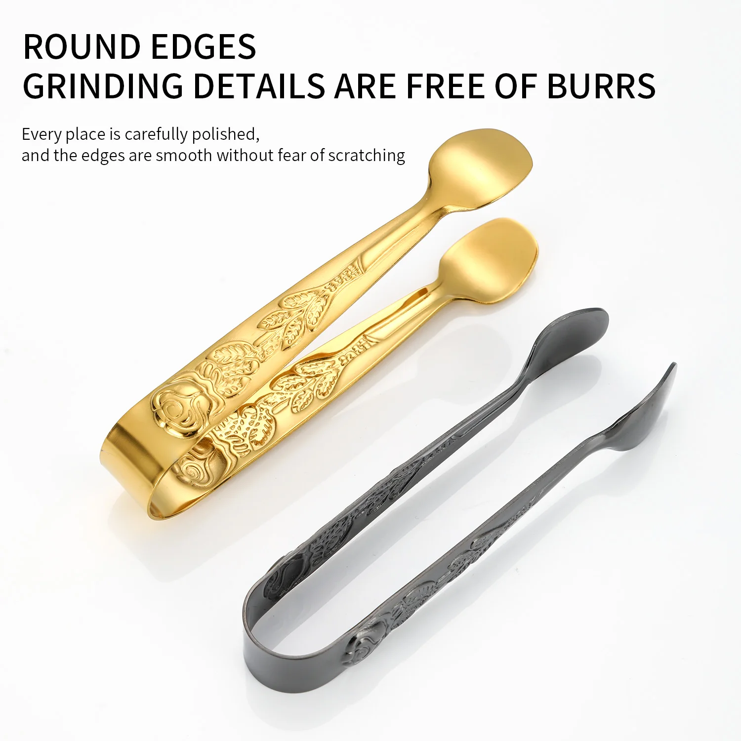 Stainless Steel Mini Serving Tongs Rose Sugar Spoon Sugar Ice Tongs