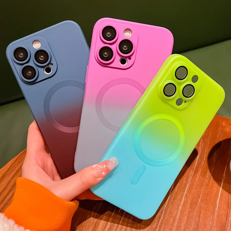 Protective Gradient Silicone Phone Cover For Iphone 14 Plus 14 15 13 12