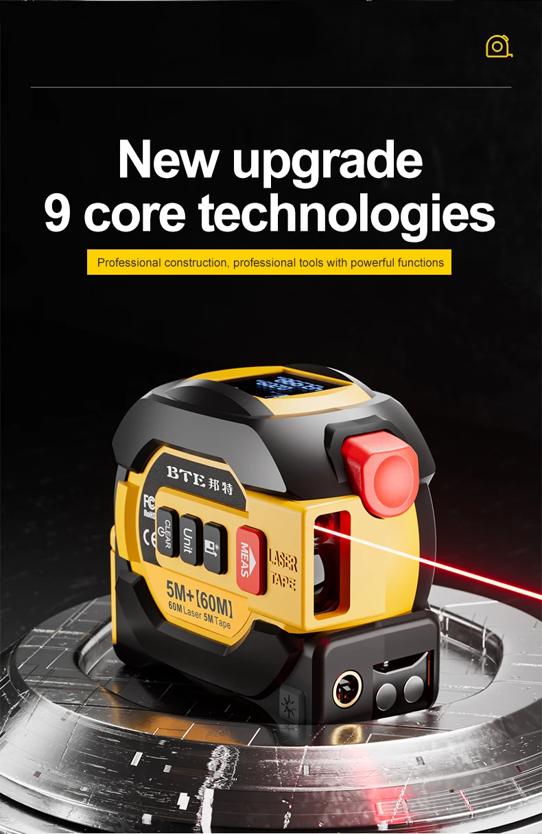 BTE China 60m Digital Tape Measure 3-in-1 Multi-Function Laser System ...