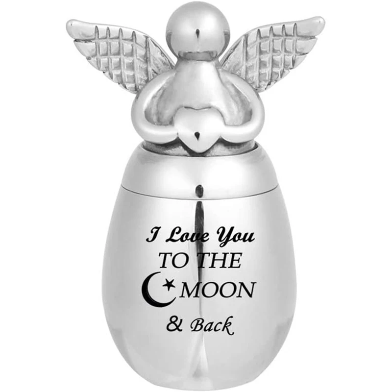 316L Stainless Steel Angel Wing urns Can Open Ashes Holder Cremation Urn Memorial Keepsake Pendant Jar for Men Women Pets