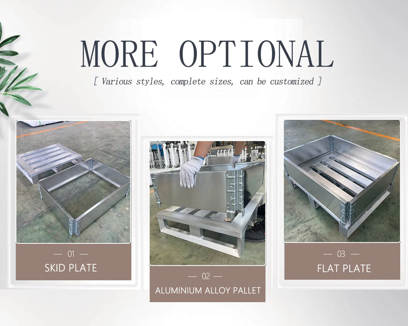 Warehouse Heavy Duty 4 Way Entry Stackable Aluminium Alloy Pallet With
