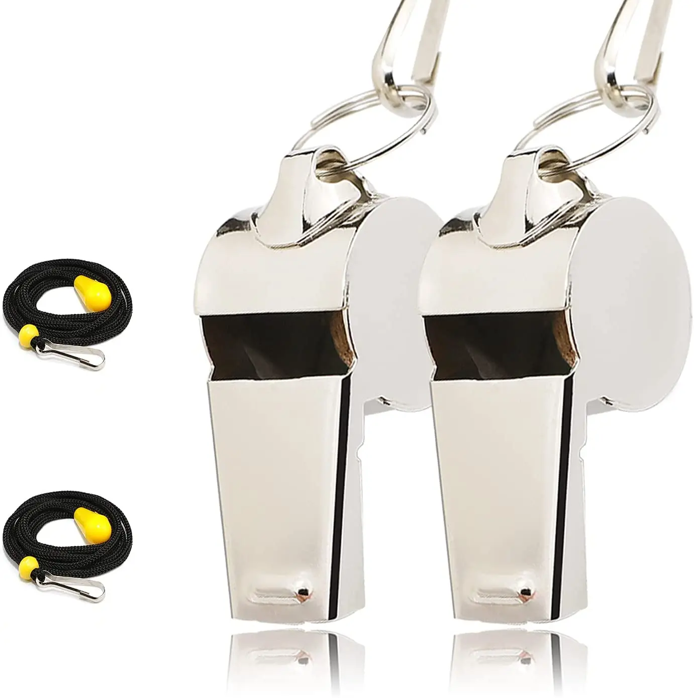 Stainless Steel Sports Metal Whistles With Lanyard,Loud Crisp Sound