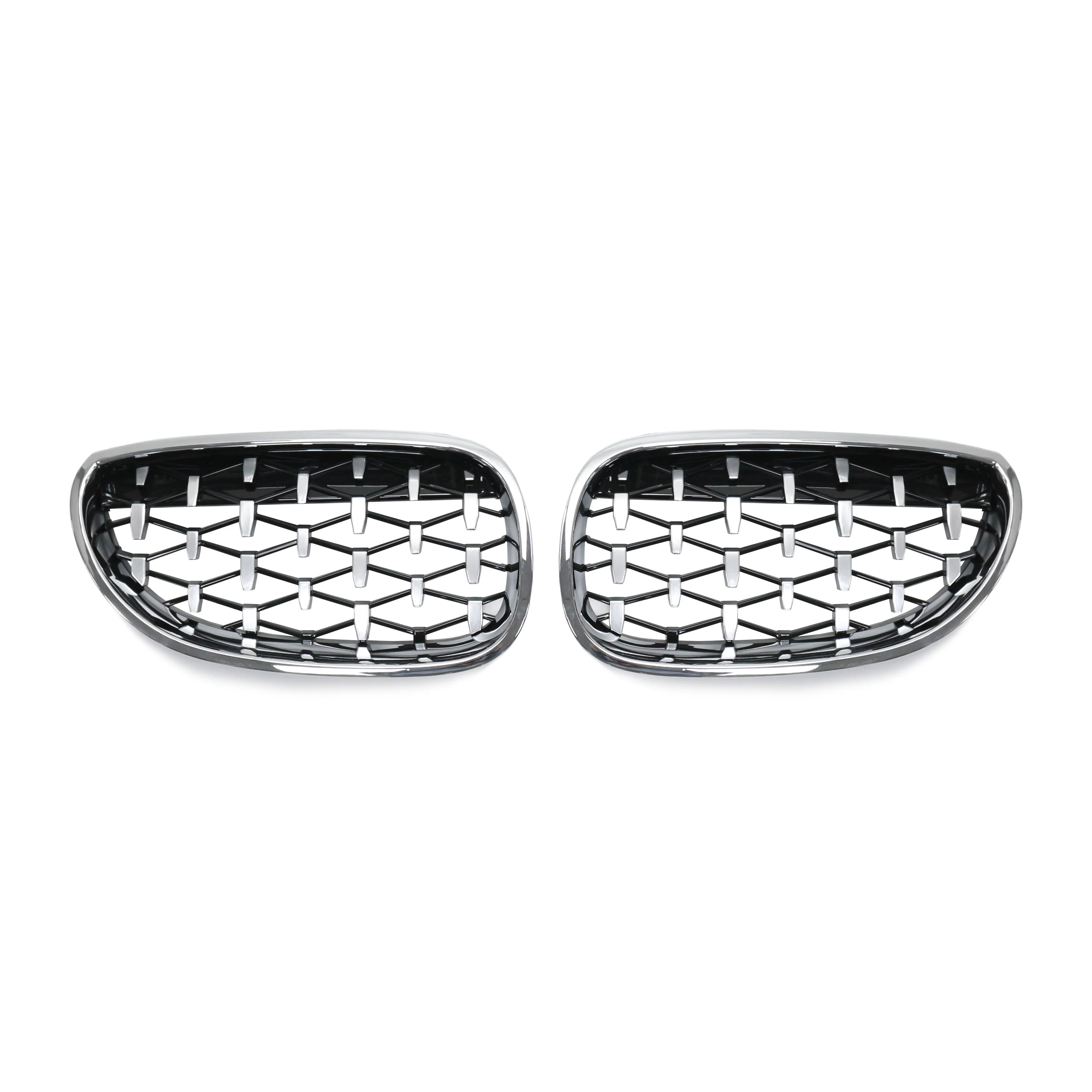 product tiypeor car diamond meteor front kidney grill for bmw e60 2003   2009 5 series gloss black-3