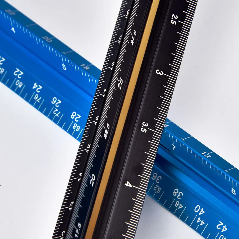 Three-Edged Triangular Architect Scale Ruler Aluminum Alloy Metal with Laser Numbers