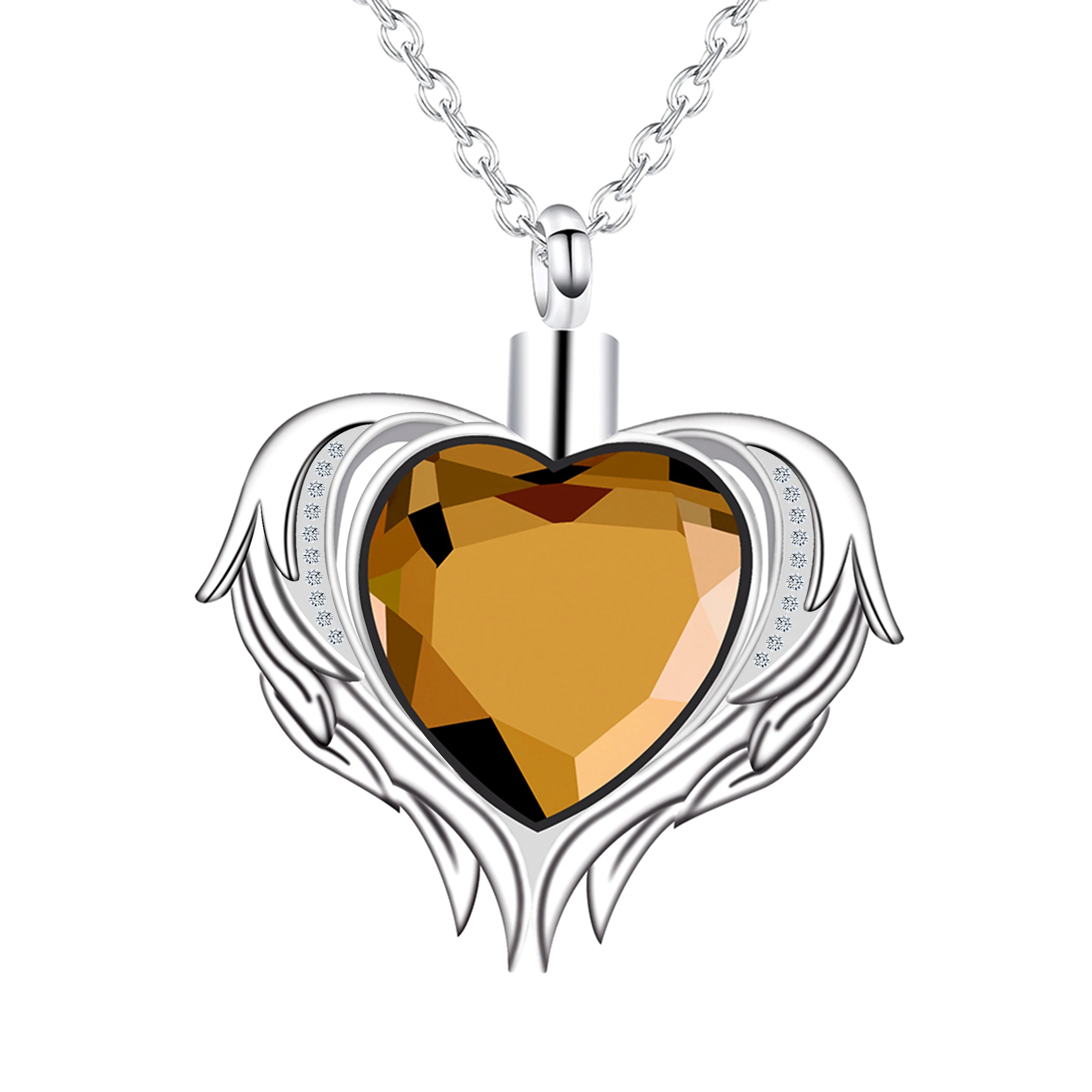 Ashes necklace stainless steel cremation jewelry commemorative necklace cinerary box pet dog heart-shaped cinerary jewelry
