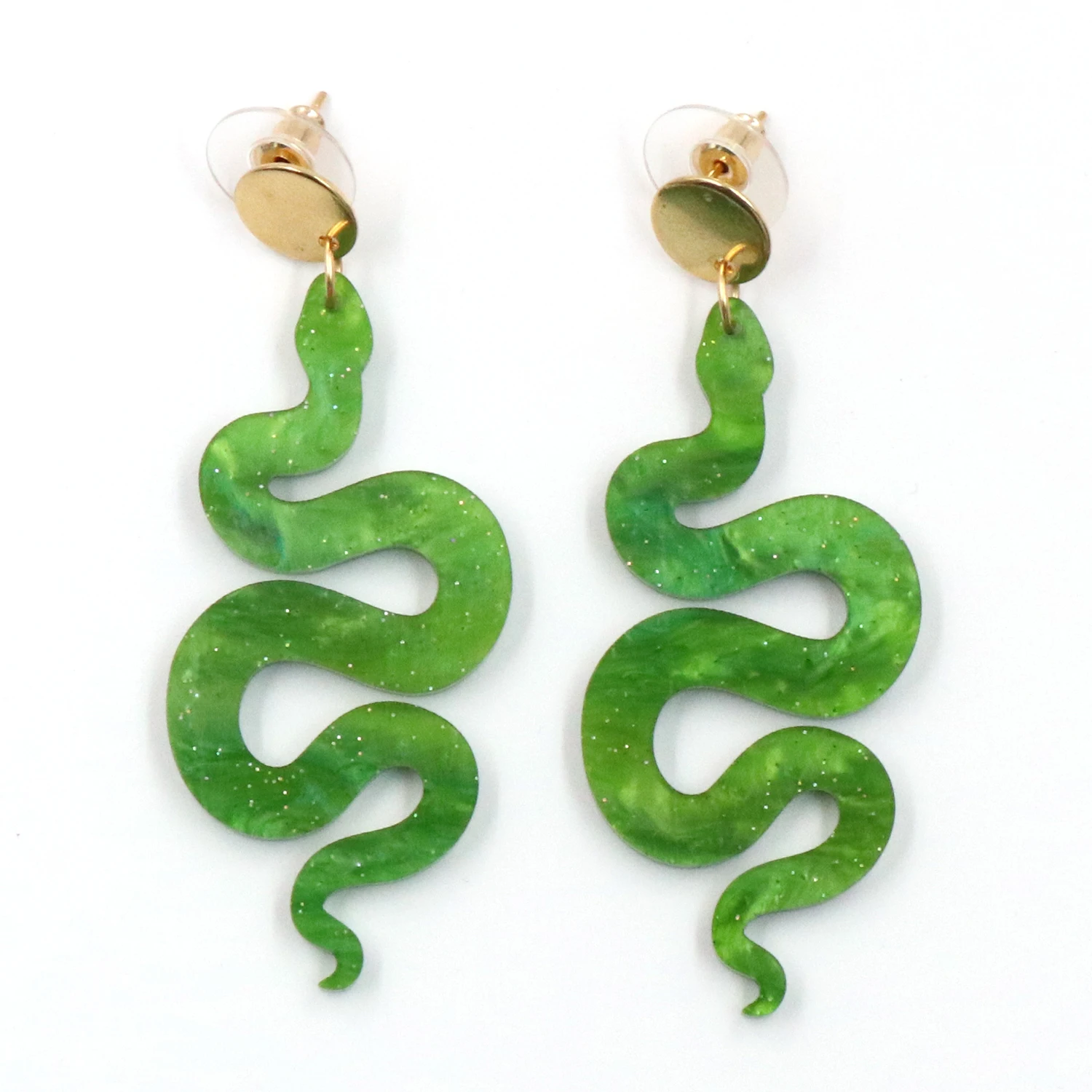 MD143ER2121 1pair New product CN Drop snake TRENDY Acrylic stainless steel earrings Jewelry for women