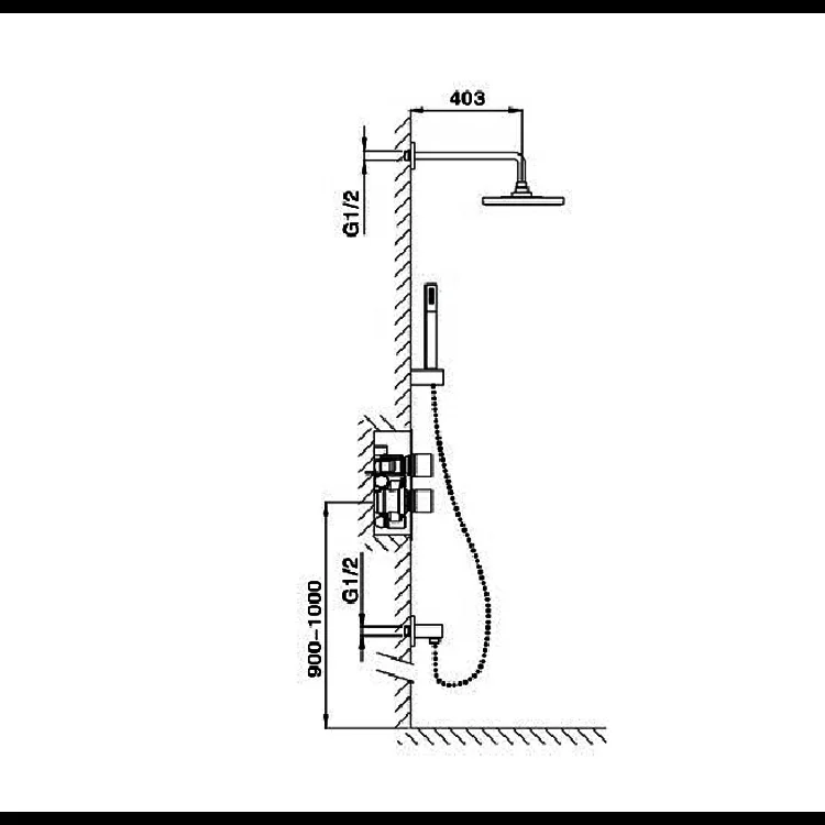 Modern Brass Round Dual Function Concealed Thermostatic Shower System details