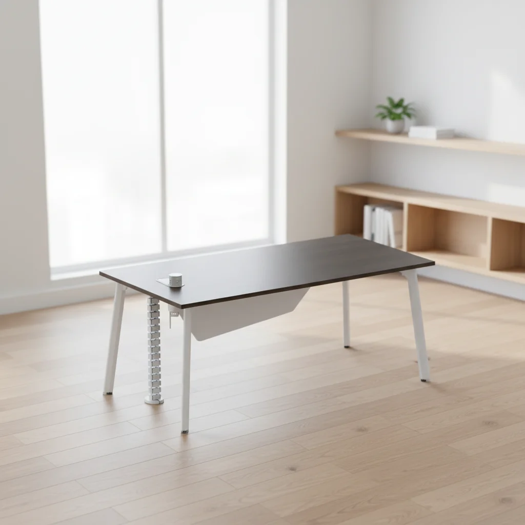 Minimalist Writing Desk with Aluminum Legs Modern Home Office Furniture Compact Design 4