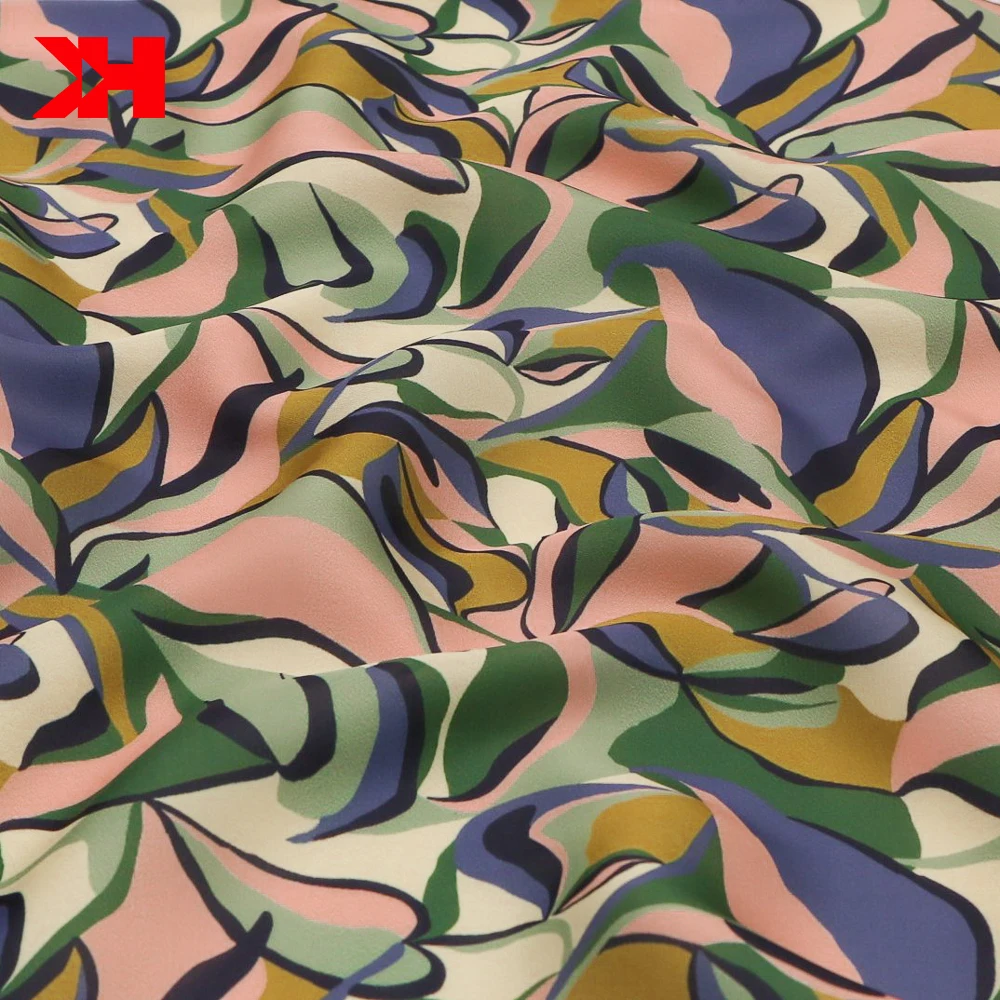 High Quality Custom Digital Bridal Matte Silk Satin Chiffon Fabric Digital Printing