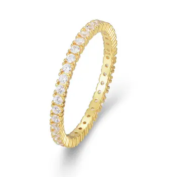 Trendy Bridal Jewelry eternity ring 925 sterling silver Cubic Zirconia Band Rings For Women