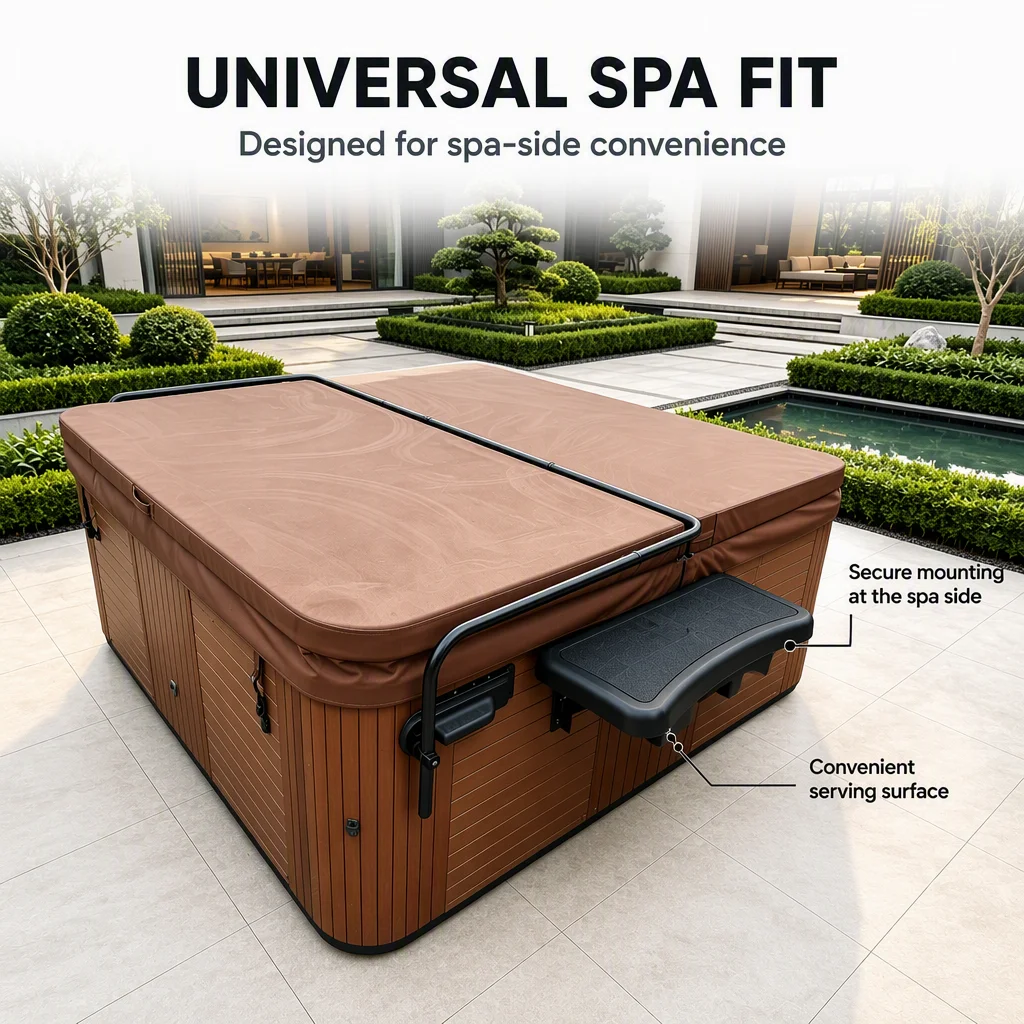 Outdoor Hot Tub Spa Table with Storage Drawer Bar Table for Drinks Food Snacks Spa Accessories OEM ODM Wholesale