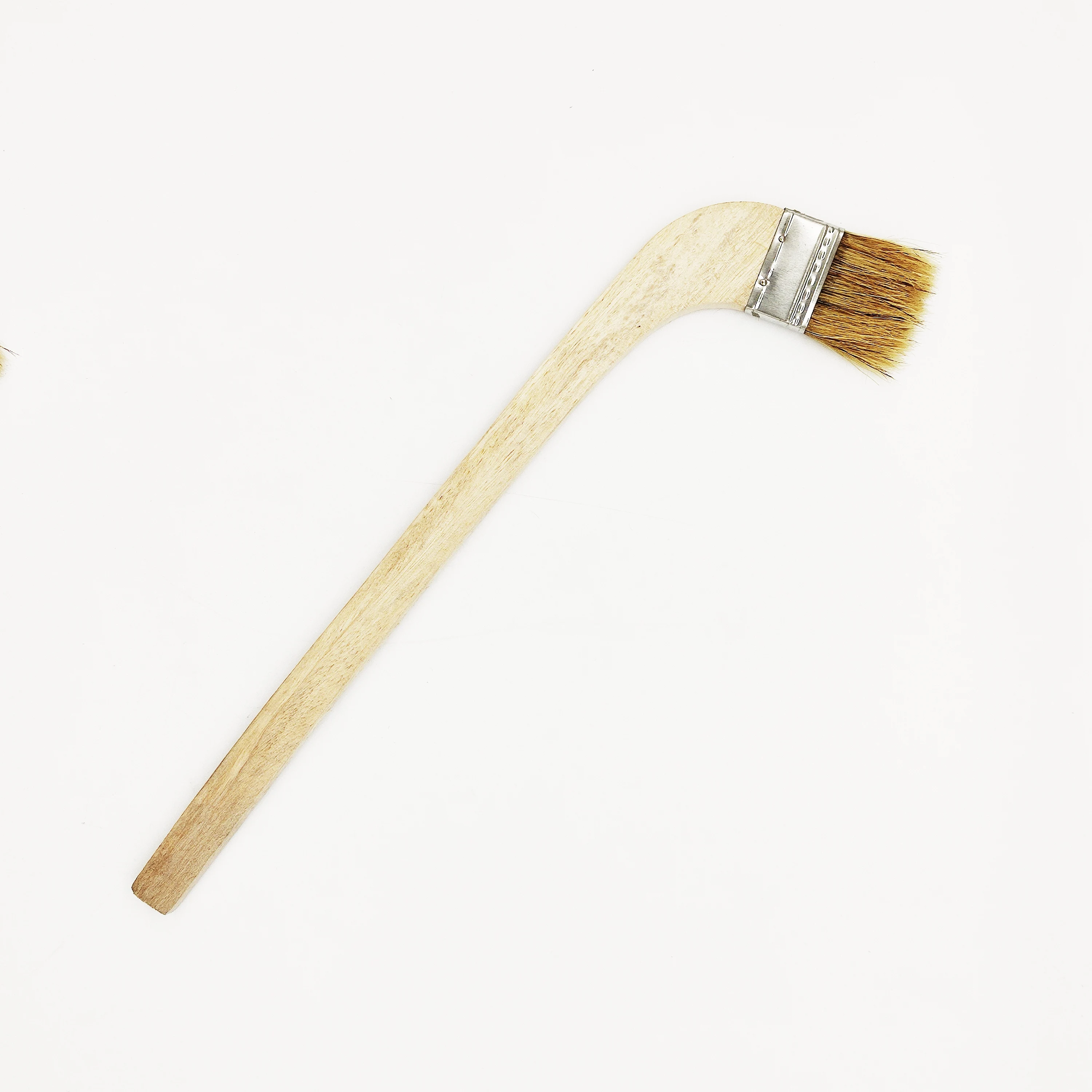 Long curved wooden handle pure bristle  paint brush