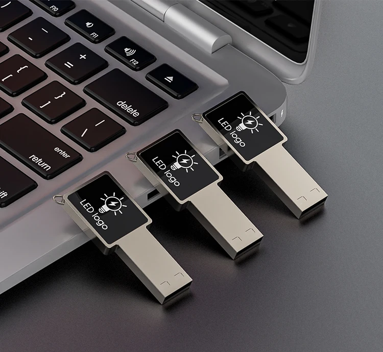 Top selling custom logo led mini metal pendrive usb 2.0 3.0 usb-c flash drive