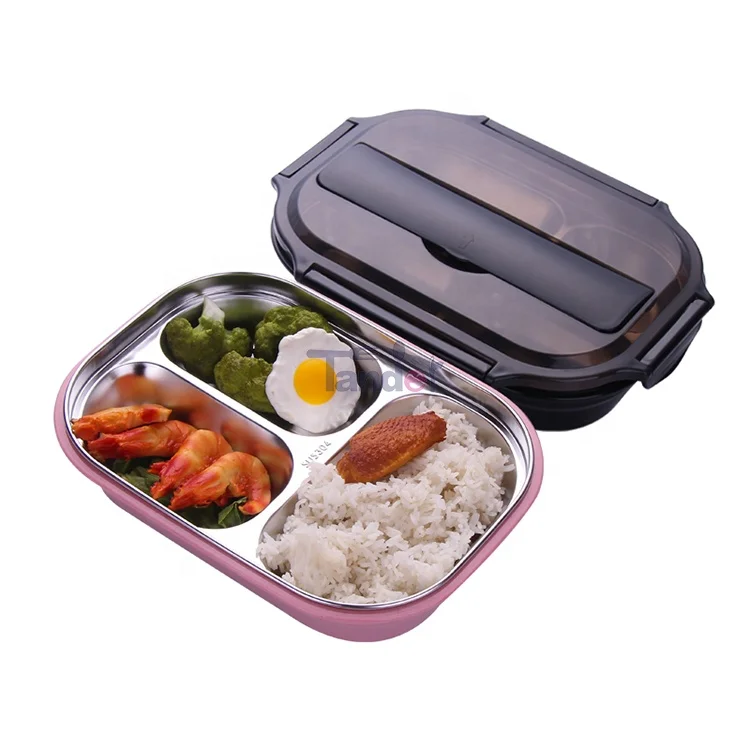 Plastic Portable School Bento Lunch Box 304 Stainless Steel Single Wall ...