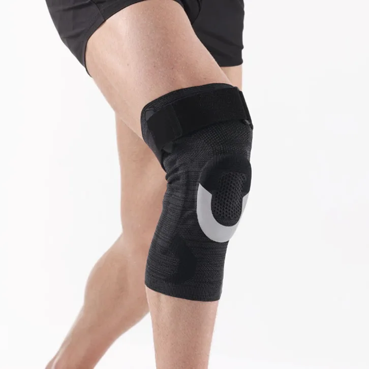 thumbnail image 2 of Kuangmi Silicone Knee Pads – Elastic Sleeve With Patella Support For Sports & Compression (Black/Red) 2 of 5