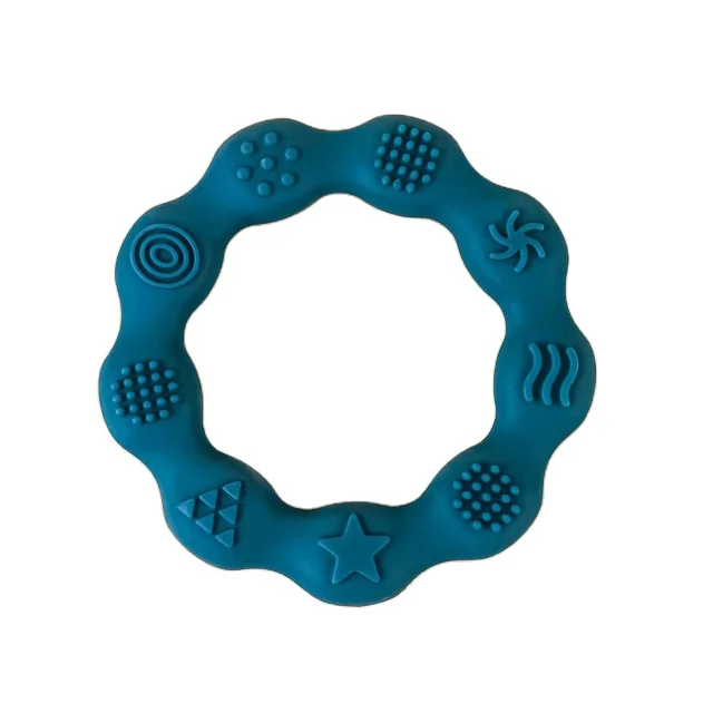 Wholesale Customized BPA-Free Soft Baby Silicone Newborn Pacifier Teether Infant Tactile Training Teething Toy Food Grade