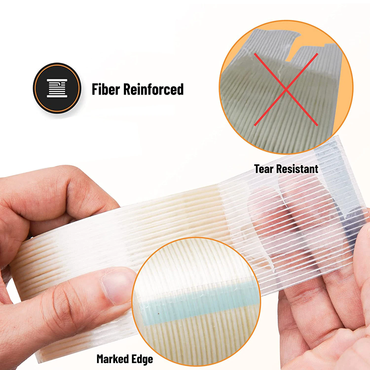 Reinforced Single Sided Filament Strapping Tape with High Viscosity and Strong Tensile Force for Heavy Duty Packing