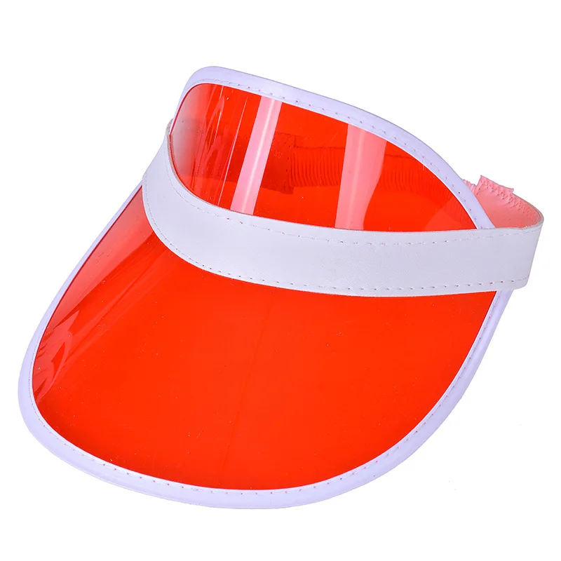 New Design Custom Logo UV Protection Hat Transparent Pvc Plastic Sun Visor Cap
