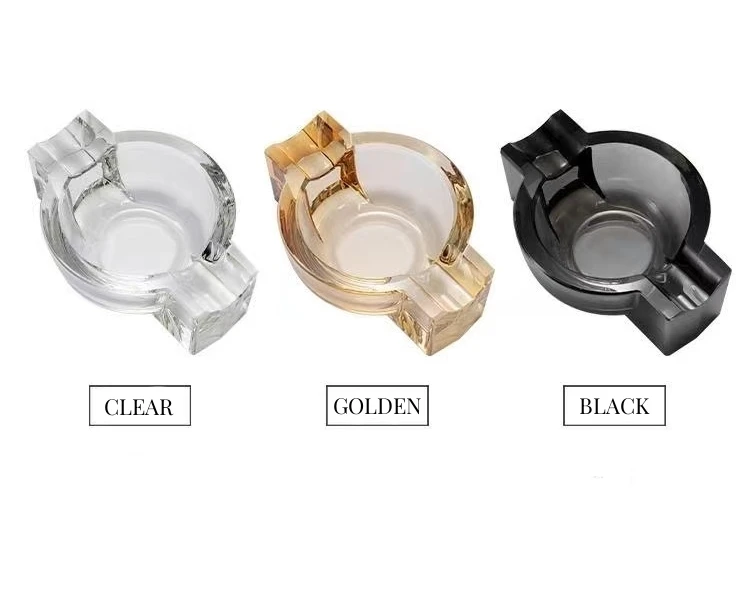 Большая круглая классическая пепельница для сигар с двойным слотом из хрустального стекла индивидуальный Креативный дизайн кубинская