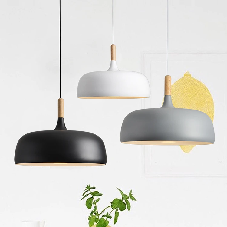 Nordic Pendant Lamp Modern Ceiling Oak Wood Pendant Light Kitchen Dining Table Bedroom Decorative Hanging Lighting Fixture