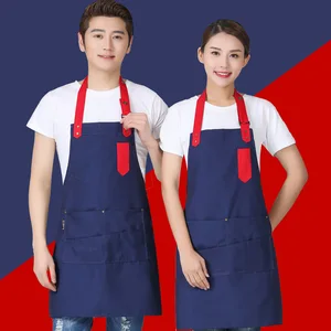 Unisex Customized Canvas Apron Resistant Workwear for Kitchen Restaurant Cafe Milk Tea Shop with Logo Printing