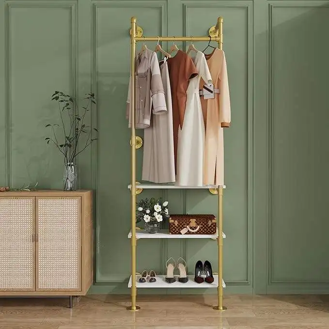 Pipeline Clothing Rack Retail Display Garment Rack Used for Bedroom, Bathroom