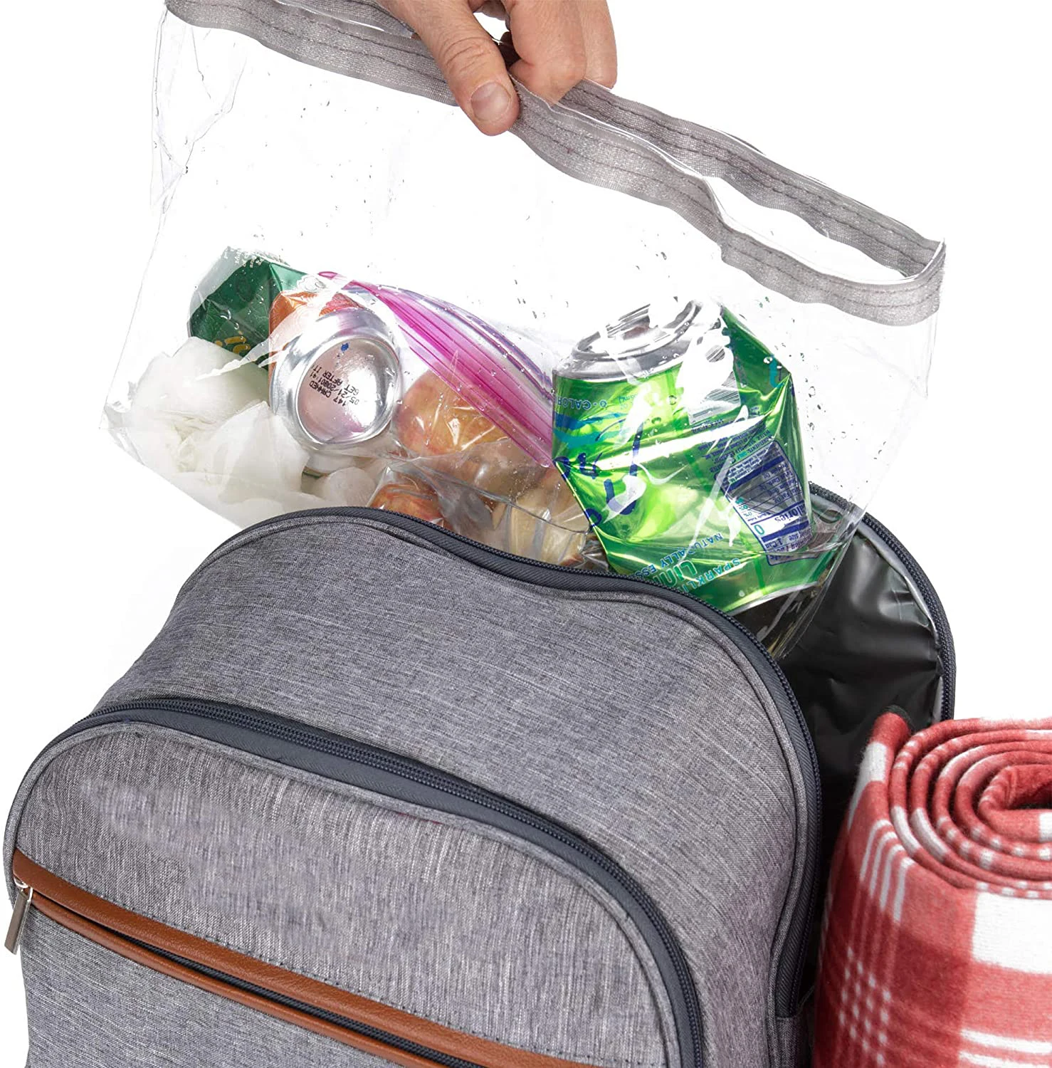 Outdoor Picnic Basket Backpack For 4 Person With Insulated Cooler Pouch