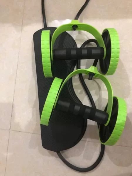 Automatic rebound tension double rope healthy muscle abdominal wheel roller belly thin arm fitness Abdominal strengthening wheel