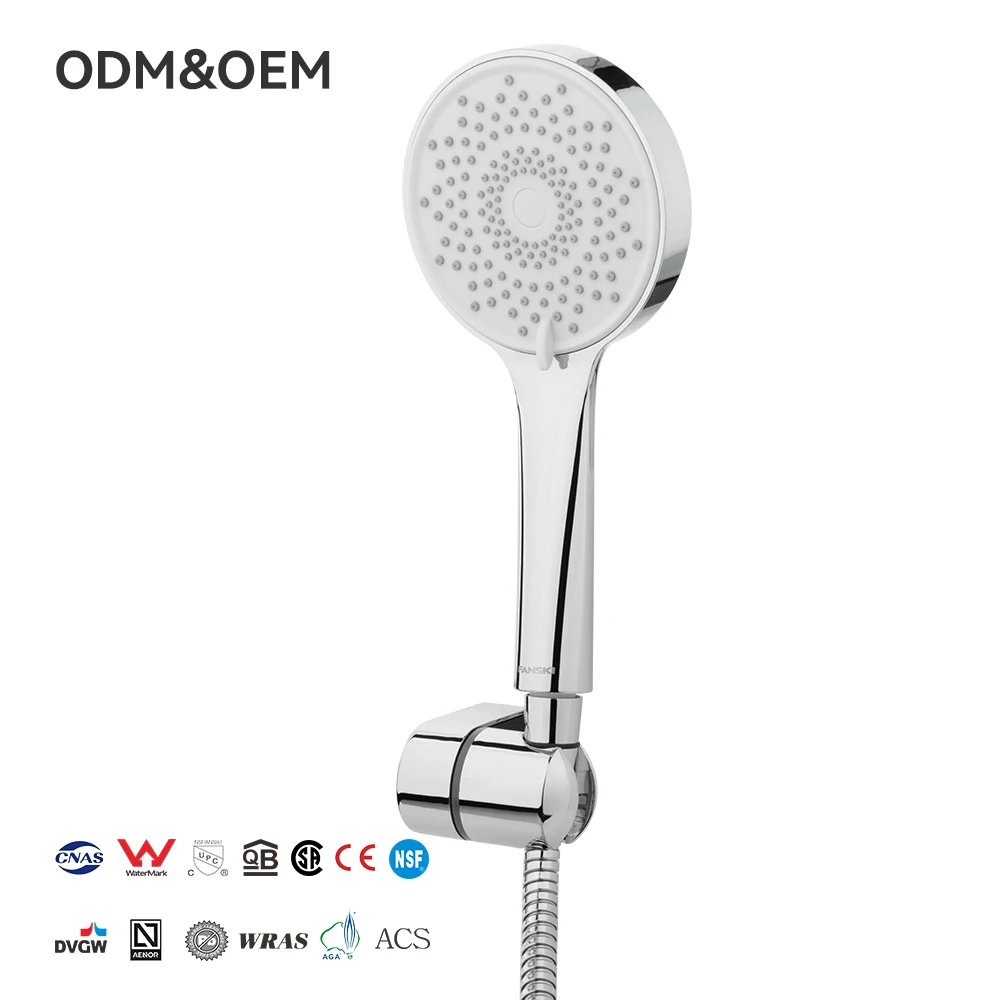 FANSKI in Stock Handheld Three-Speed Pressurized Shower Head Set Simple Spray Gift Box Packaging ABS Handheld Shower Head