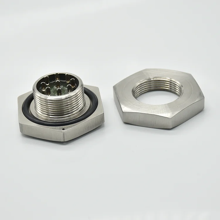 DIN Type 9-Pin Glass-Sealed Electronic Power Connector Male Circular Hermetic Connector with PC Housing