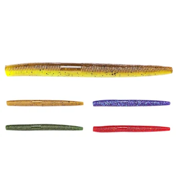 High-Density Noodle Worm Soft Bait Set 40-Piece Stainless Steel Sinking Black Pit Lure Artificial Soft Worm Salt-Added – Soft Lure – view 2