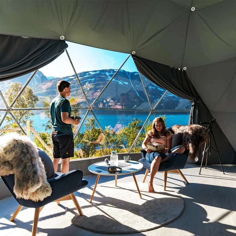 Tenda a Cupola Geodetica Trasparente da 6m per Glamping con Bagno| Alibaba. com